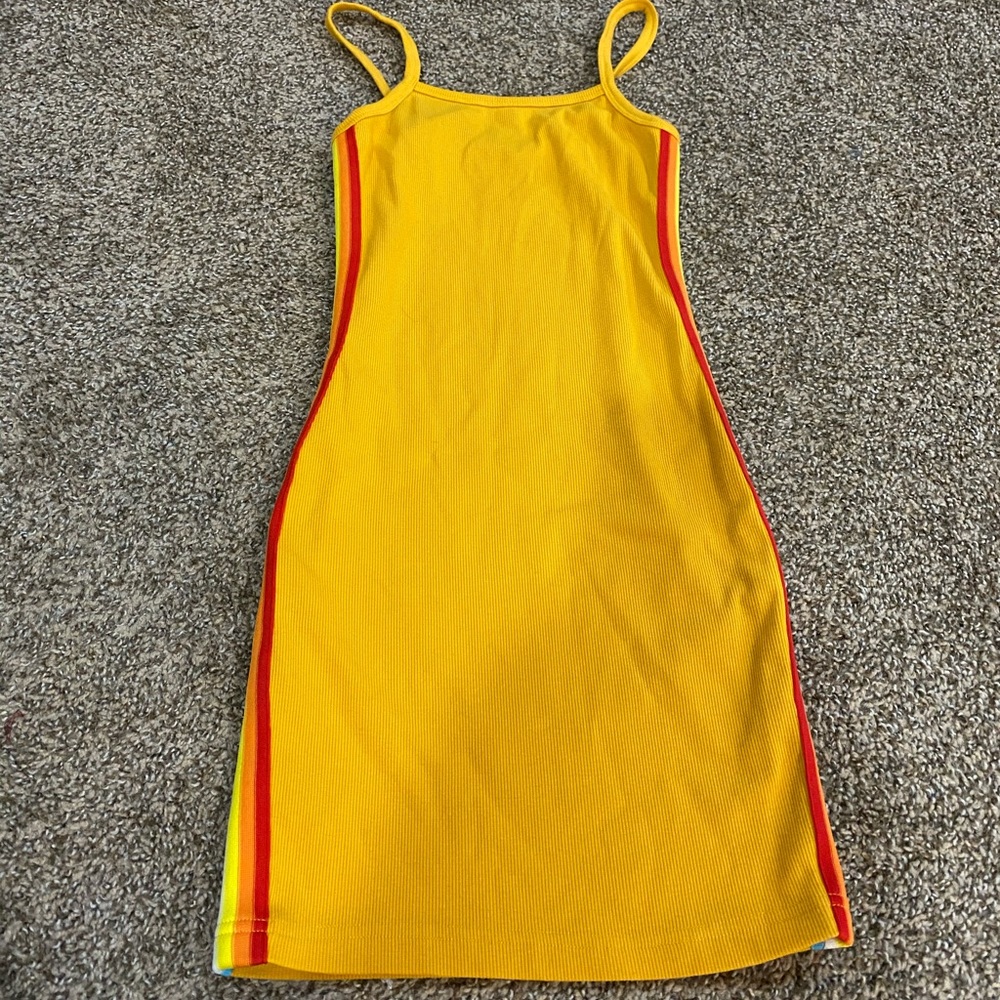 yellow ribbed dress